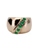 Oryginalny wyrób Vintage 14k z różowego złota Szmaragd Pierścionek Vintage unikatowe vrc036r